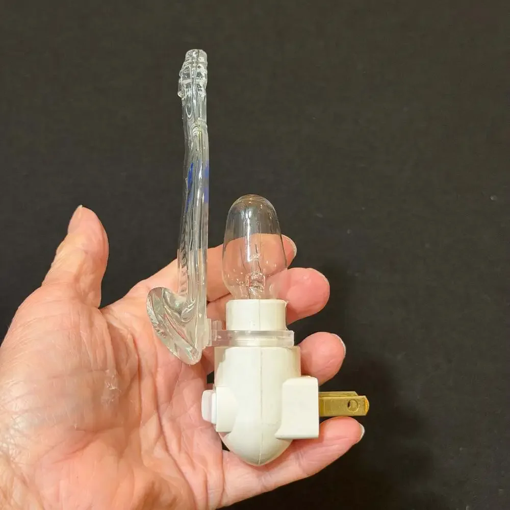 Vintaged Upcycled Absolut Vodka Slumped Melted Glass Bottle Night Light